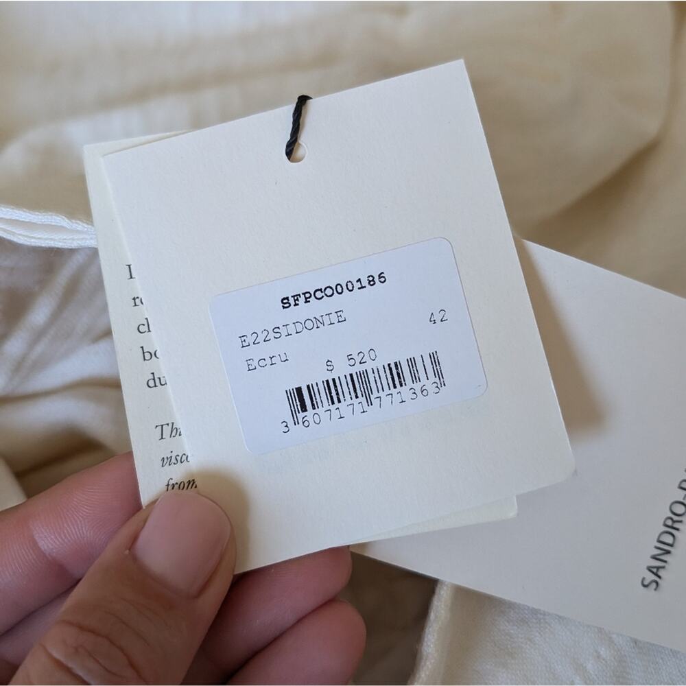 Sandro Cream Long-Sleeve Jumpsuit - Picture 16 of 16